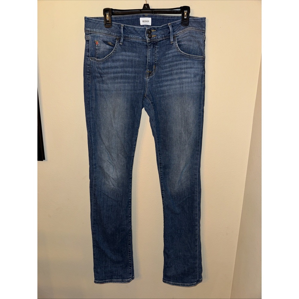 Hudson Beth Baby Bootcut Jeans Medium Wash‎ Flap Pocket Size 30 Blue Denim